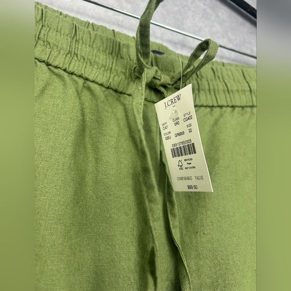 J. Crew wide-leg seaside‎ pants in linen Green Woman Size 22 - Picture 6 of 11